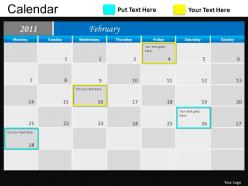 Blue calendar 2011 powerpoint presentation slides db