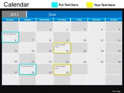 Blue calendar 2011 powerpoint presentation slides db