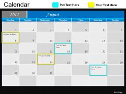 Blue calendar 2011 powerpoint presentation slides db