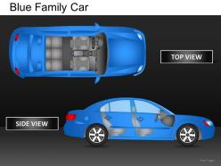 Blue family car side view powerpoint presentation slides db