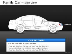 Blue family car side view powerpoint presentation slides db