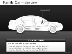 Blue family car side view powerpoint presentation slides db