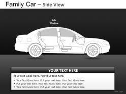 Blue family car side view powerpoint presentation slides db