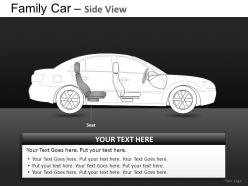 Blue family car side view powerpoint presentation slides db