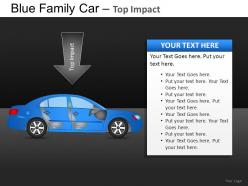 Blue family car side view powerpoint presentation slides db