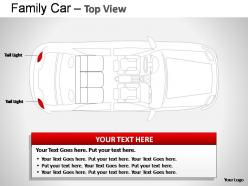 Blue family car top view powerpoint presentation slides