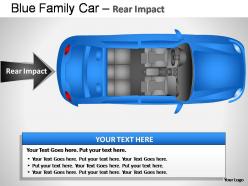 Blue family car top view powerpoint presentation slides