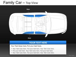 Blue family car top view powerpoint presentation slides db