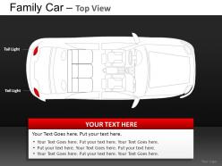 Blue family car top view powerpoint presentation slides db