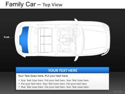 Blue family car top view powerpoint presentation slides db