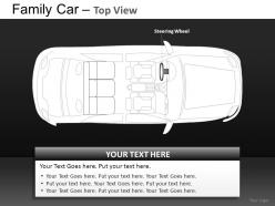 Blue family car top view powerpoint presentation slides db