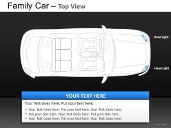 Blue family car top view powerpoint presentation slides db