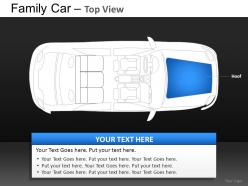 Blue family car top view powerpoint presentation slides db