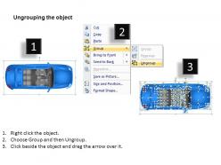 Blue family car top view powerpoint presentation slides db