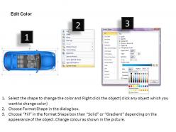 Blue family car top view powerpoint presentation slides db