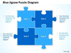 Blue jigsaw puzzle diagram powerpoint templates ppt presentation slides 0812