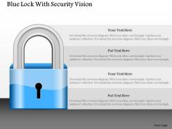 Blue lock with security vision powerpoint template