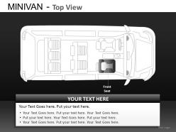 Blue minivan top view powerpoint presentation slides db