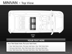 Blue minivan top view powerpoint presentation slides db