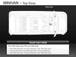 Blue minivan top view powerpoint presentation slides db