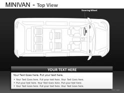 Blue minivan top view powerpoint presentation slides db