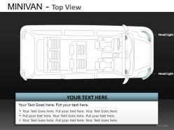 Blue minivan top view powerpoint presentation slides db