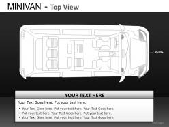 Blue minivan top view powerpoint presentation slides db