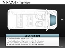 Blue minivan top view powerpoint presentation slides db