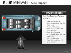 Blue minivan top view powerpoint presentation slides db