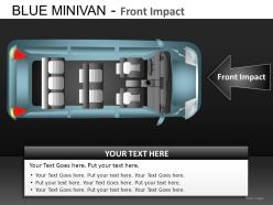 Blue minivan top view powerpoint presentation slides db