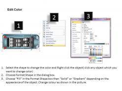 Blue minivan top view powerpoint presentation slides db