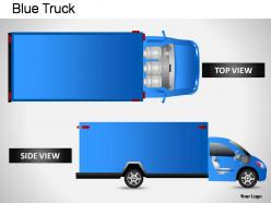 Blue truck side view powerpoint presentation slides