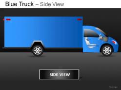 Blue truck side view powerpoint presentation slides db