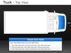 Blue truck top view powerpoint presentation slides db