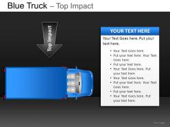 Blue truck top view powerpoint presentation slides db