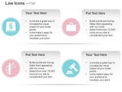 Book of justice portfolio lady of justice gavel ppt icons graphics