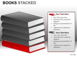 Books stacked powerpoint presentation slides db