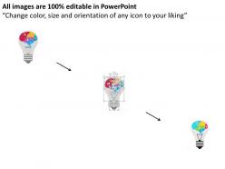 Brain puzzle inside bulb idea generation flat powerpoint design