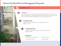 Brand event management proposal powerpoint presentation slides