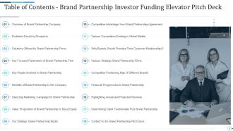 Brand partnership investor funding elevator pitch deck ppt template