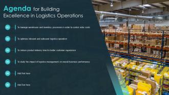 Building Excellence In Logistics Operations Powerpoint Presentation Slides