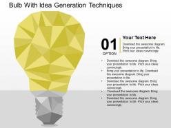 Bulb with idea generation techniues flat powerpoint design