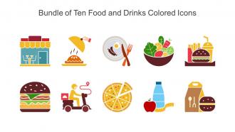 Bundle Of Ten Food And Drinks Colored Icons