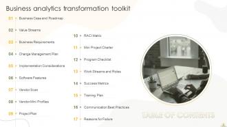 Business Analytics Transformation Toolkit Powerpoint Presentation Slides