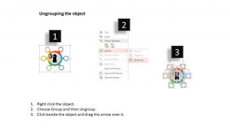 Business and technical icons around keyhole flat powerpoint design