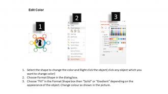 Business and technical icons around keyhole flat powerpoint design