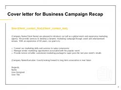 Business campaign recap proposal template powerpoint presentation slides