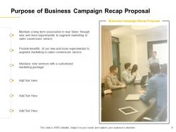 Business campaign recap proposal template powerpoint presentation slides