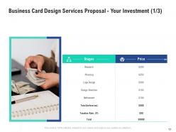 Business card design services proposal powerpoint presentation slides