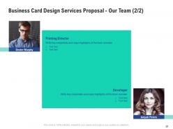 Business card design services proposal powerpoint presentation slides